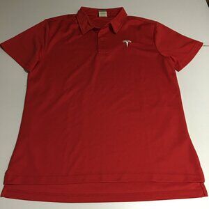 Tesla Elon Musk Mens Medium Red Polo Shirt Performance Golf